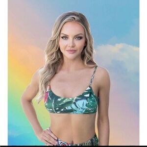 NWT- Swiminista x Christian Lacroix- tropical bikini top- Size Medium